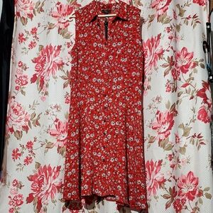R&K Vibrant Red Floral Dress 10